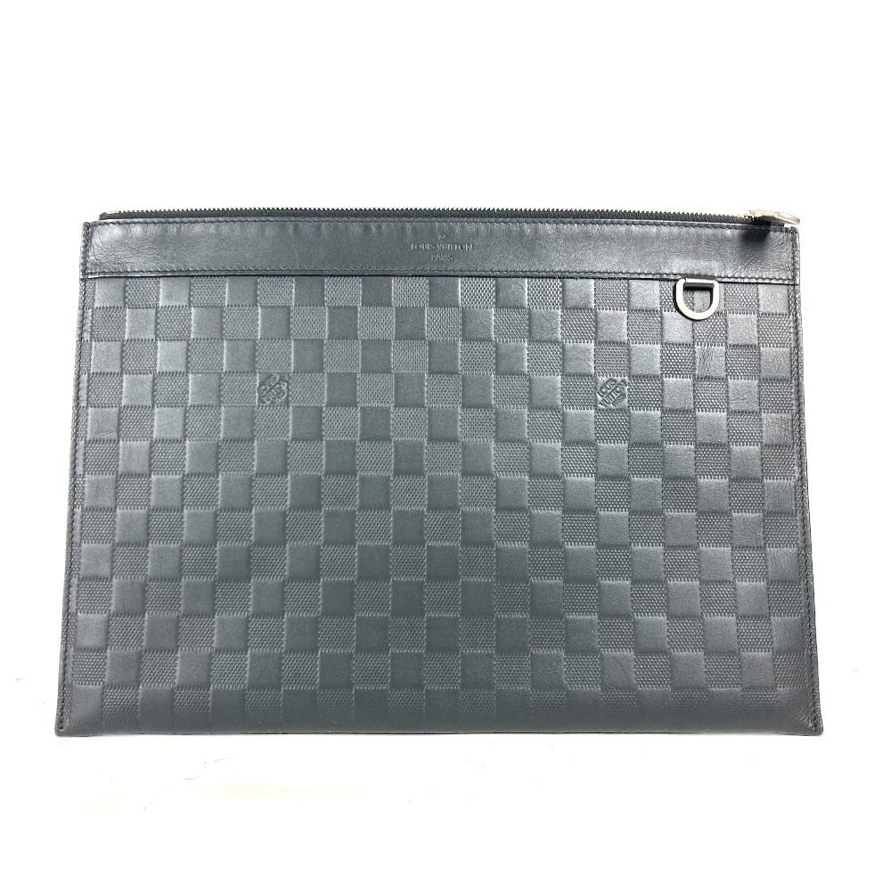 LOUIS VUITTON Clutch bag Damier Anfini Leather black Damier Anfini Pochette Discovery