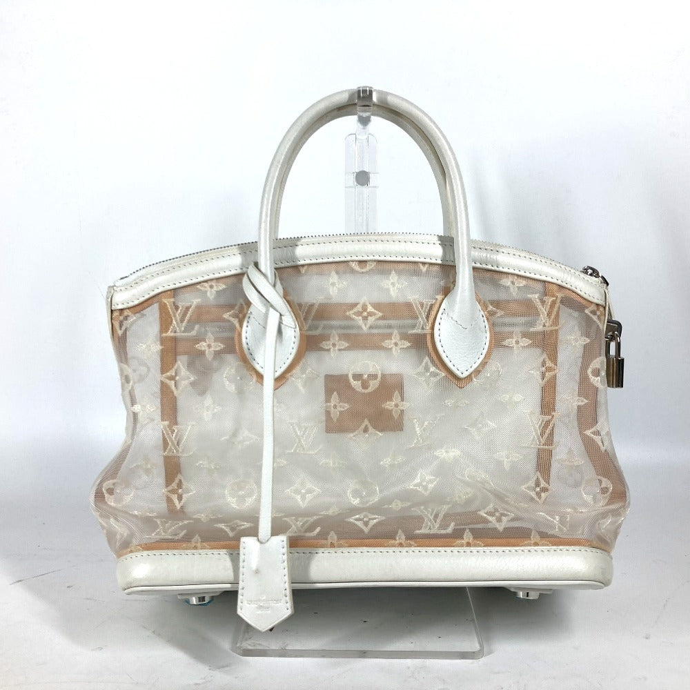 LOUIS VUITTON Handbag Nylon / leather white Transparent Monogram Lockit