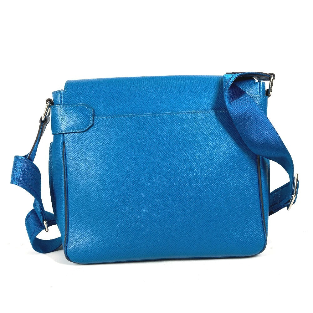 LOUIS VUITTON Shoulder Bag Taiga Leather blue Taiga Roman PM
