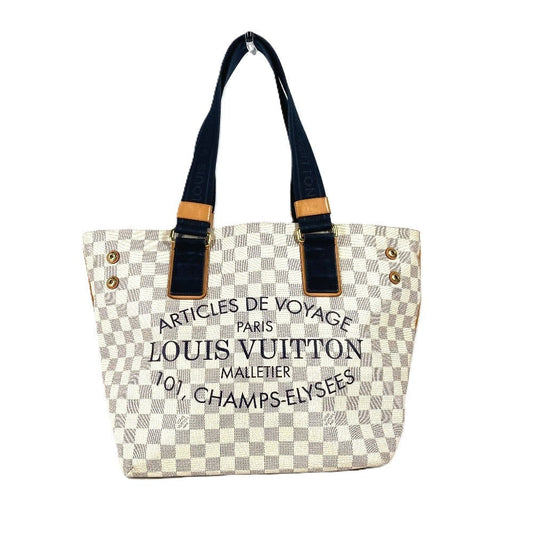 LOUIS VUITTON Shoulder Bag Damier Azur Canvas white Damier Azur Plan Soleil Yukaba PM
