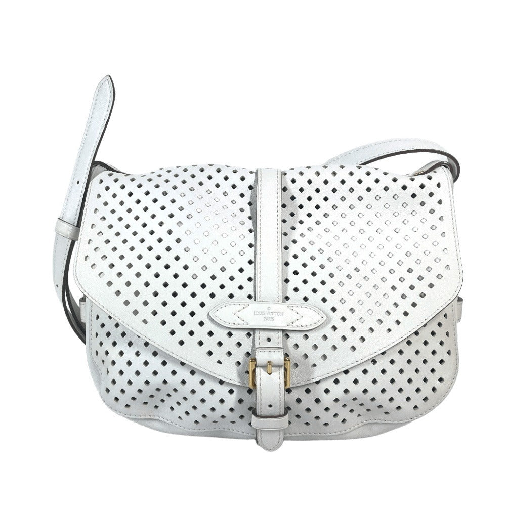 LOUIS VUITTON Shoulder Bag leather white Perfo Le Flore Saumur unisex(Unisex)