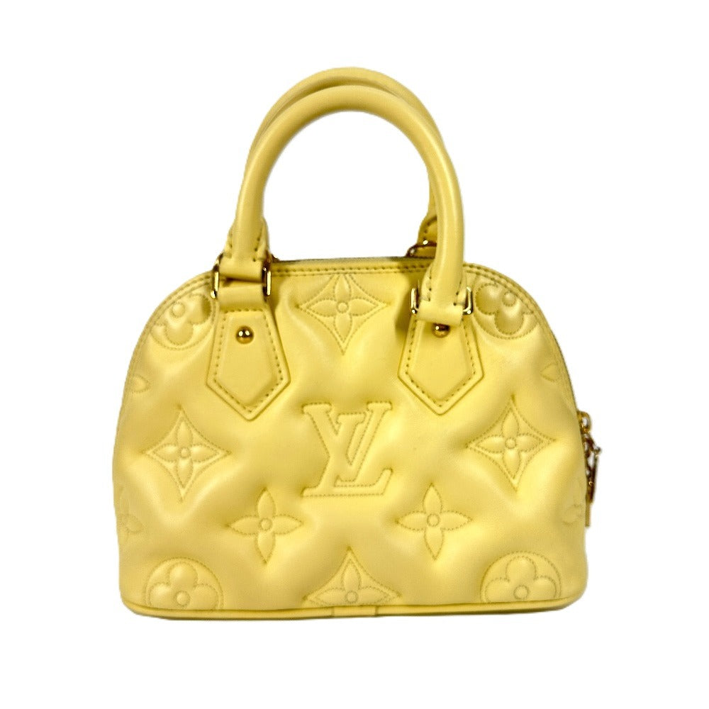 LOUIS VUITTON Shoulder Bag leather yellow Soft Bubble Gram Alma Soft BB Women