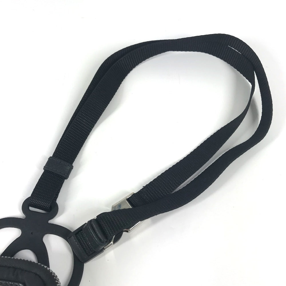 PRADA Mobile case Nylon black Triangle logo plate mens(Unisex)