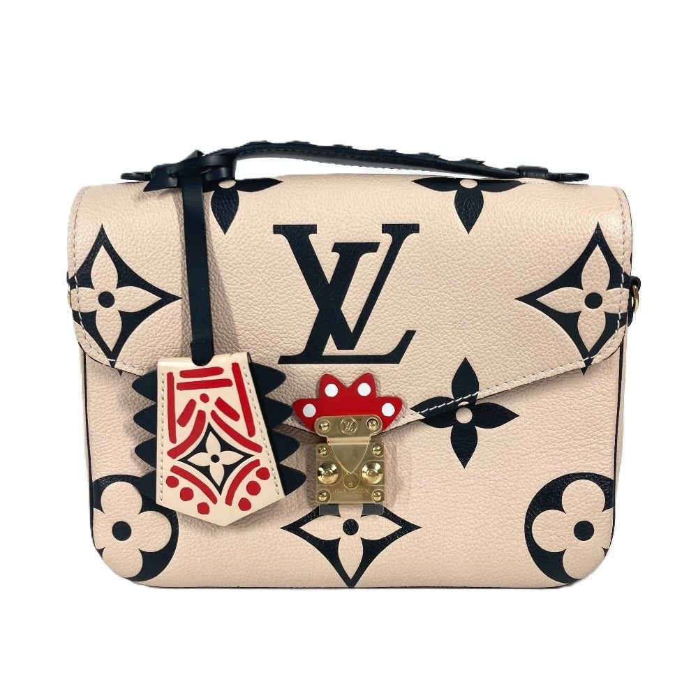 LOUIS VUITTON Handbag Monogram Ann Platt Leather beige LV Crafty Monogram Empreinte Pochette Metis unisex(Unisex)
