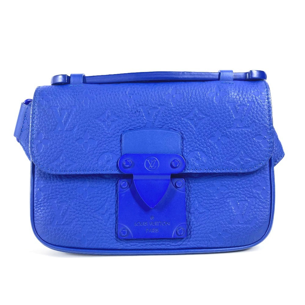 LOUIS VUITTON Sling bag Taurillon Clemence Leather blue Monogram Taurillon Clemence S-lock sling bag unisex(Unisex)