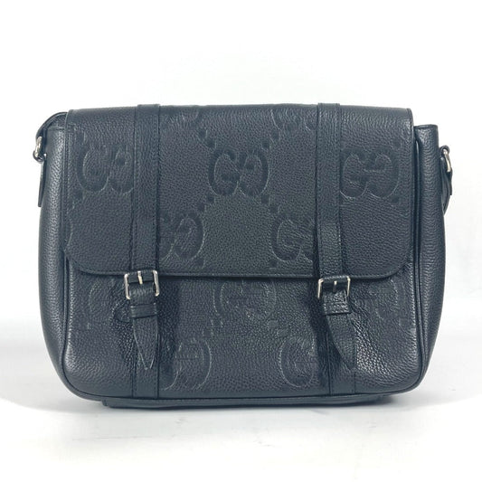 GUCCI Shoulder Bag 760234 leather black GG JUMBO MD Jumbo GG Medium Messenger Bag unisex(Unisex)