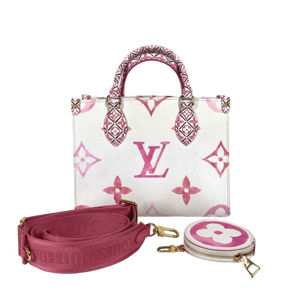 LOUIS VUITTON Shoulder Bag Monogram canvas pink monogram visor pool On the Go PM Women