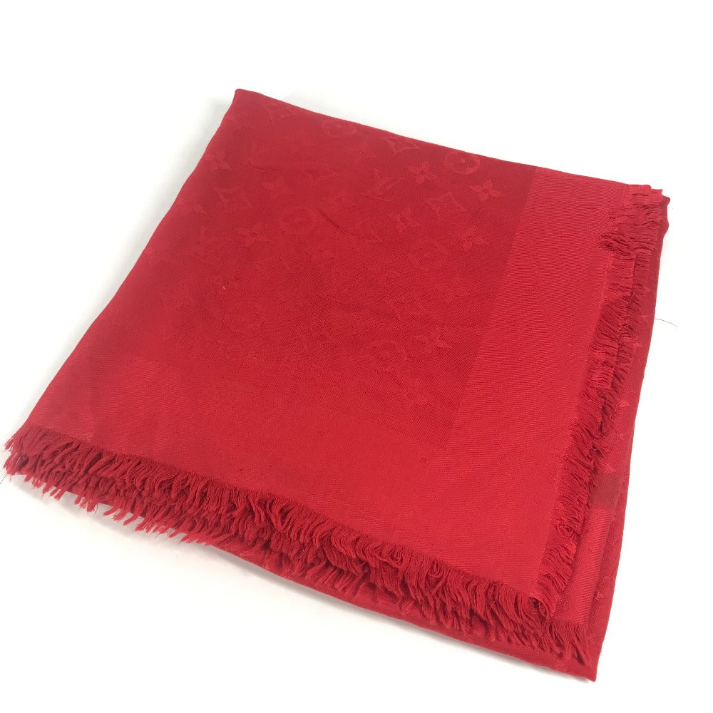 LOUIS VUITTON shawl Model number unknown Silk, Wool Red Monogram Large format