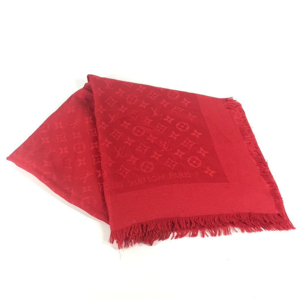 LOUIS VUITTON shawl Model number unknown Silk, Wool Red Monogram Large format