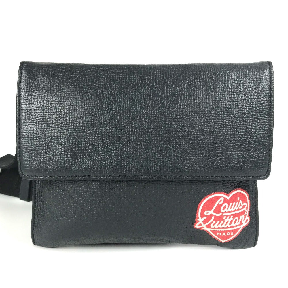 LOUIS VUITTON Shoulder Bag Monogram denim, Taurillon Clemence leather black LV Squared Collection Trio Pouch