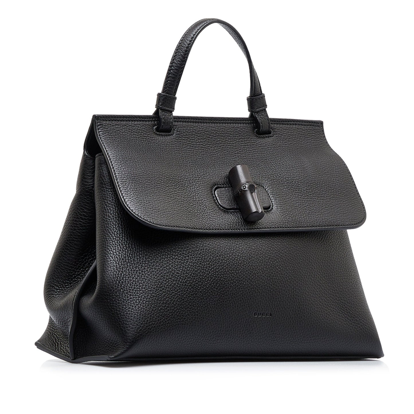 Gucci Bamboo Black Leather Shoulder Bag Style 2