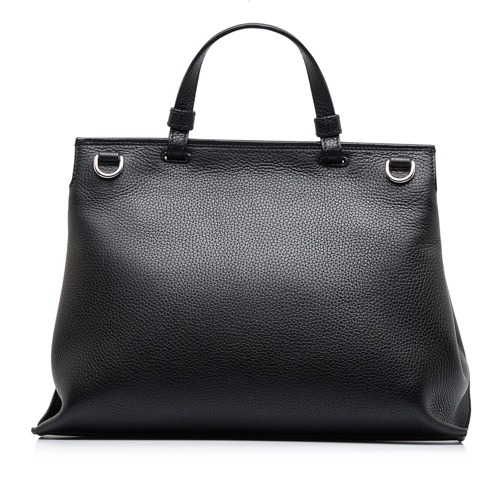 Gucci Bamboo Black Leather Shoulder Bag Style 2