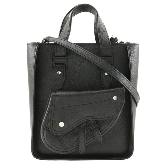 Christian Dior Handbag Calfskin black 2WAYShoulder Bag Saddle Mini Tote Women
