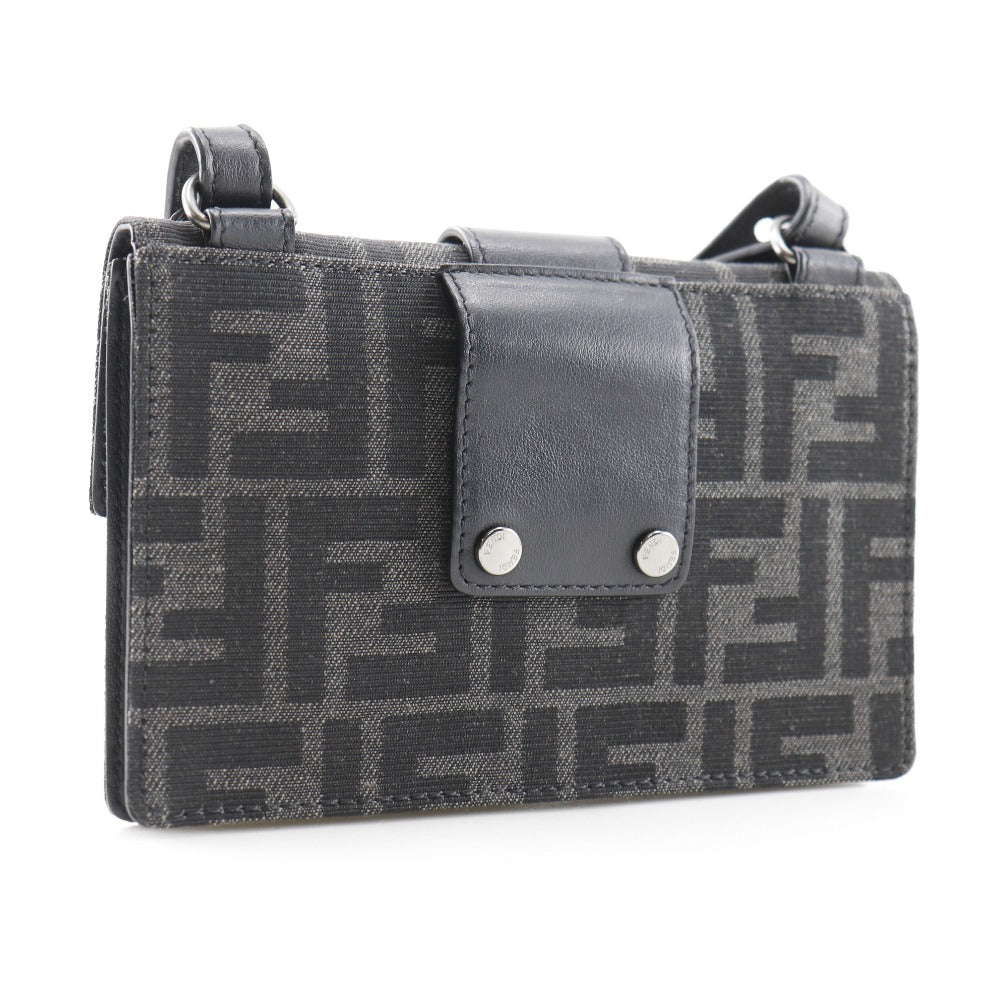 FENDI Shoulder Bag 7M0295 Nylon canvas, leather black clutch 3WAY Marsupio Baguette mens