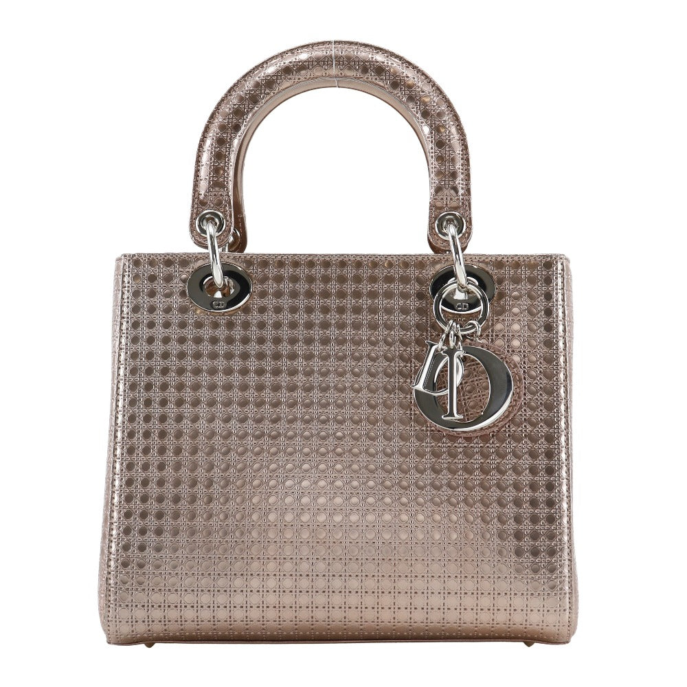 Christian Dior Handbag M0550PSKC leather Pink gold Canage medium Lady Dior Women