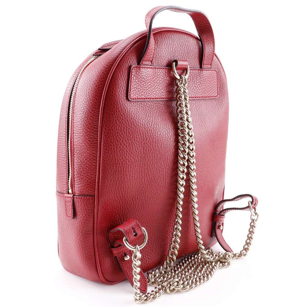GUCCI Backpack 536192 leather Red Interlocking Soho