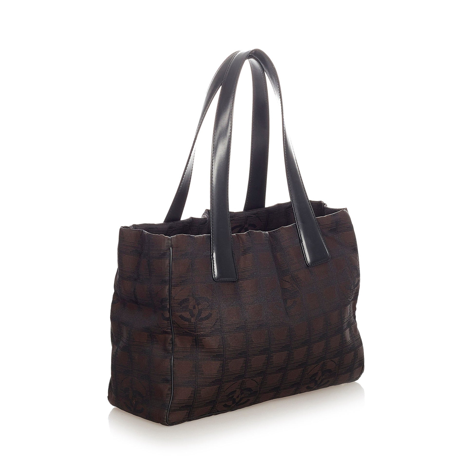 Chanel New Travel Line Canvas Tote Bag Black