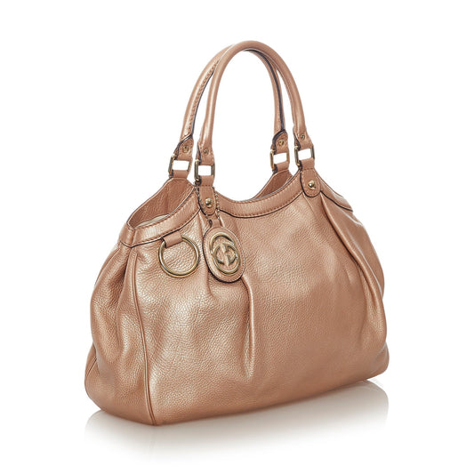 Gucci Sukey Brown Leather Tote
