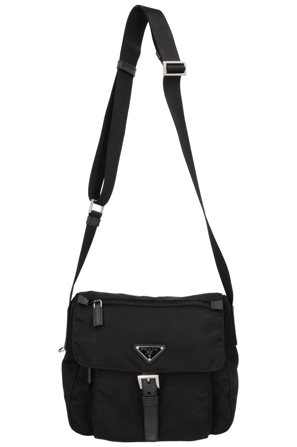 PRADA Nylon Messenger Bag Black