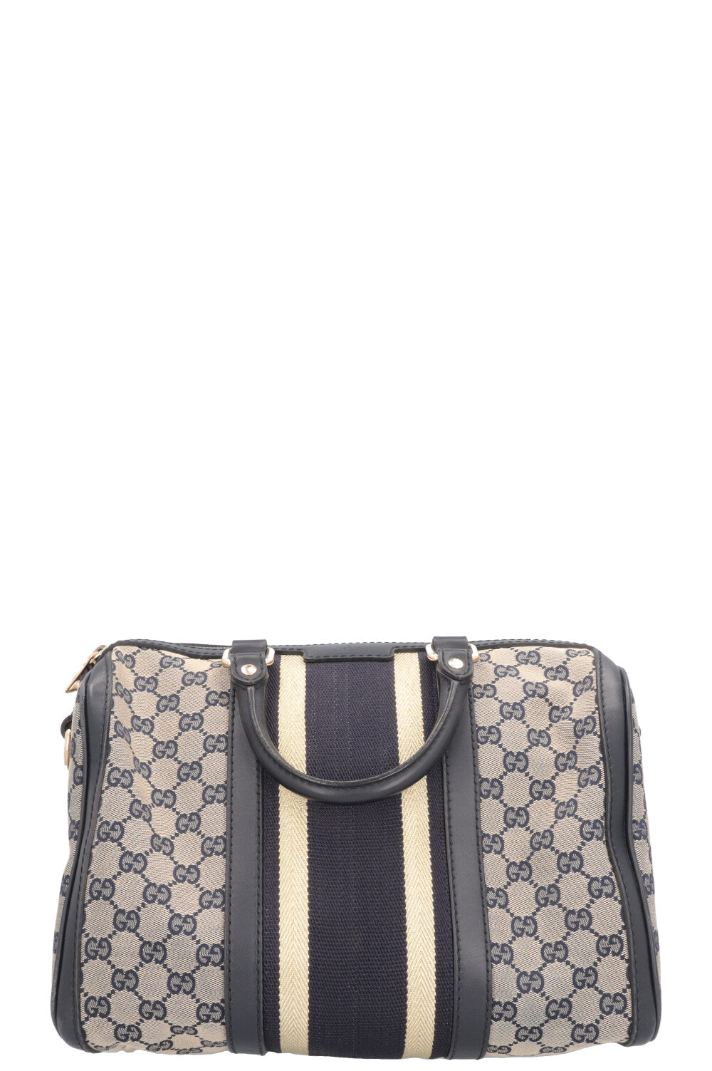 GUCCI Boston Bowling Bag Blue Canvas