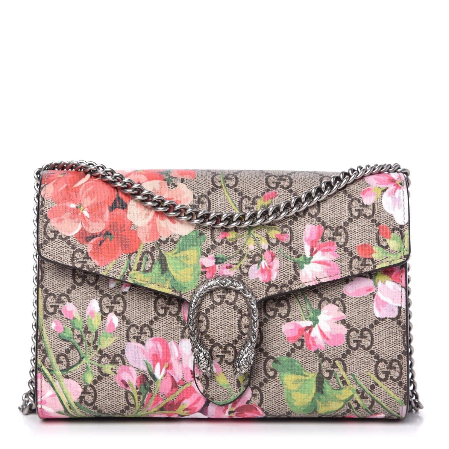 GUCCI GG SUPREME DIONYSUS BLOOMS MINI CHAIN BAG