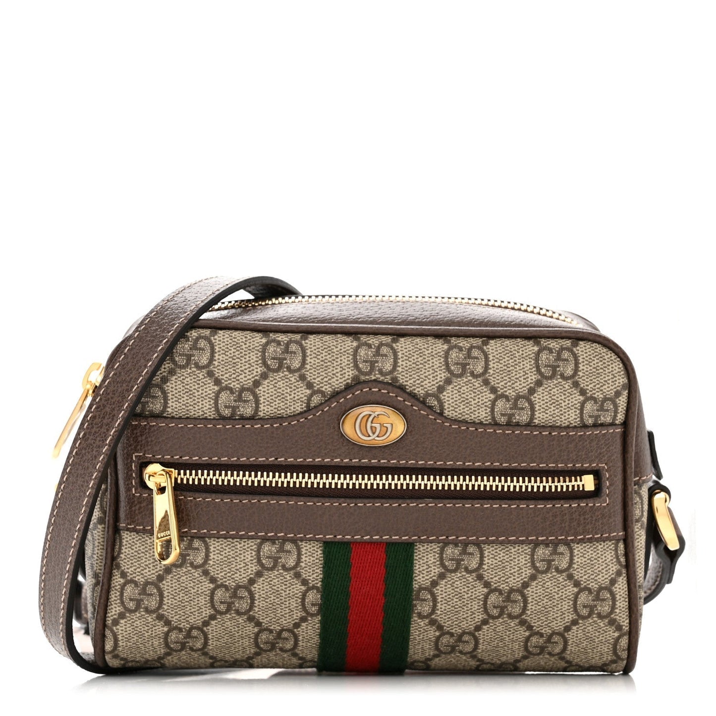 GUCCI GG SUPREME MONOGRAM WEB MINI OPHIDIA CROSSBODY