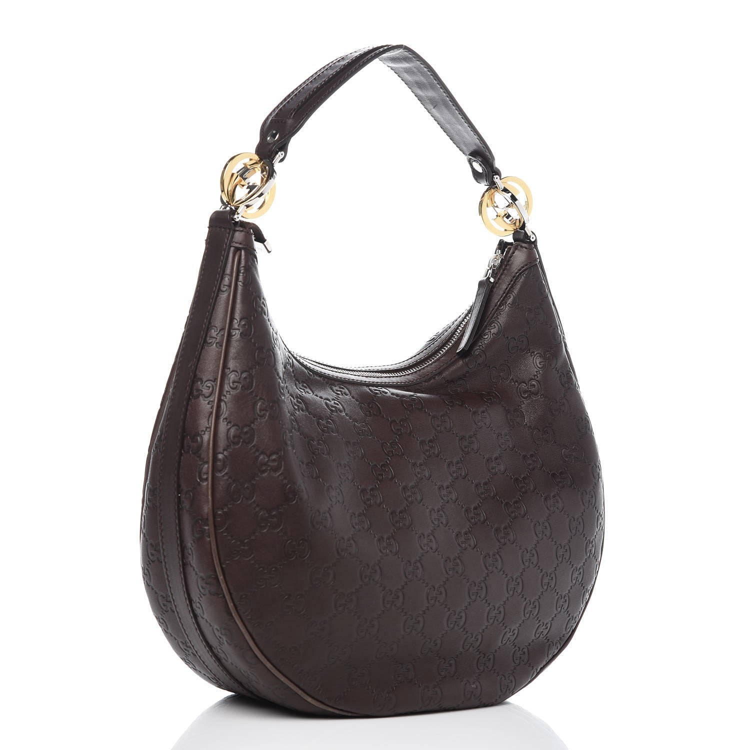 GUCCI GUCCISSIMA MEDIUM GG TWINS LEATHER HOBO BAG