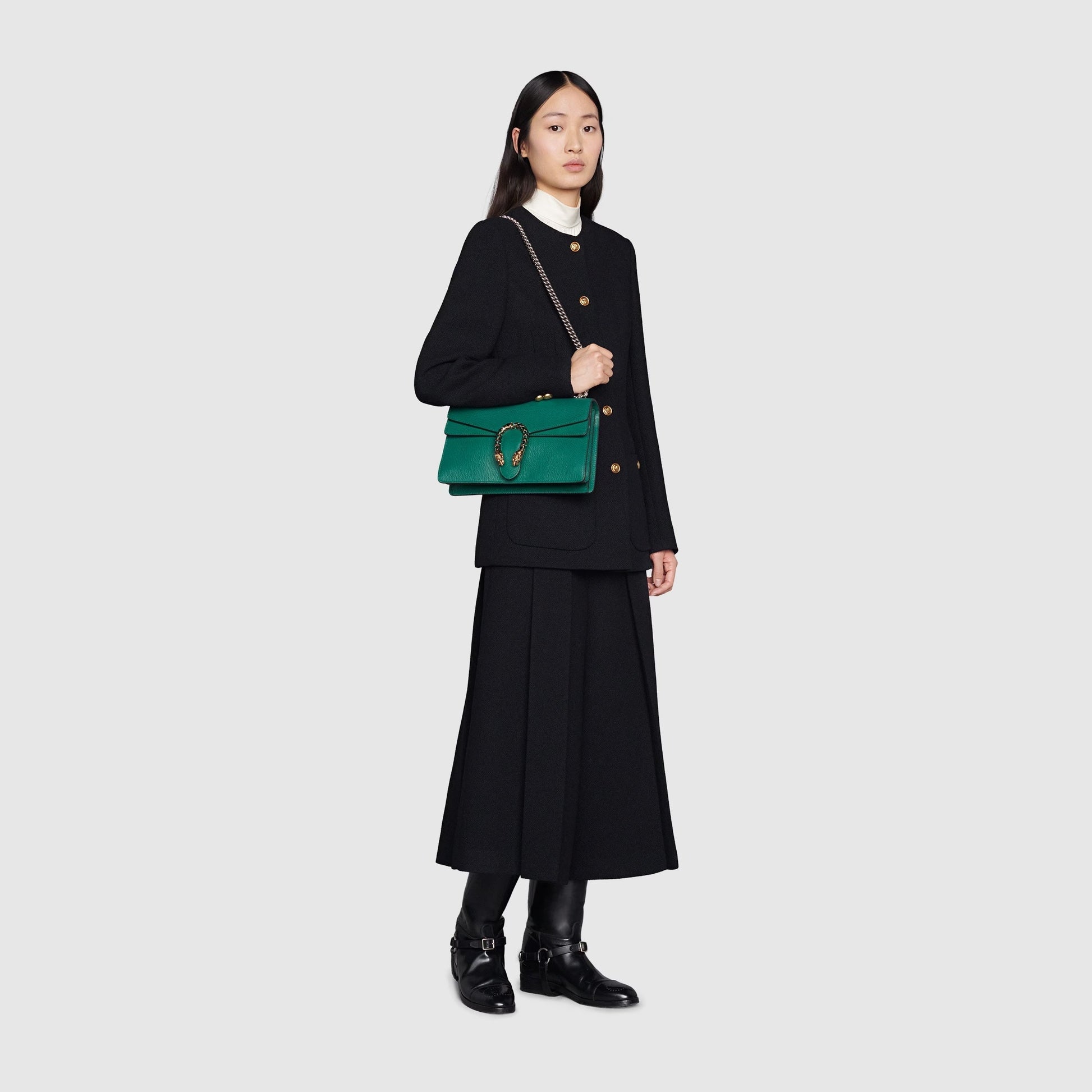 GUCCI DIONYSUS PEBBLED LEATHER SMALL SHOULDER BAG