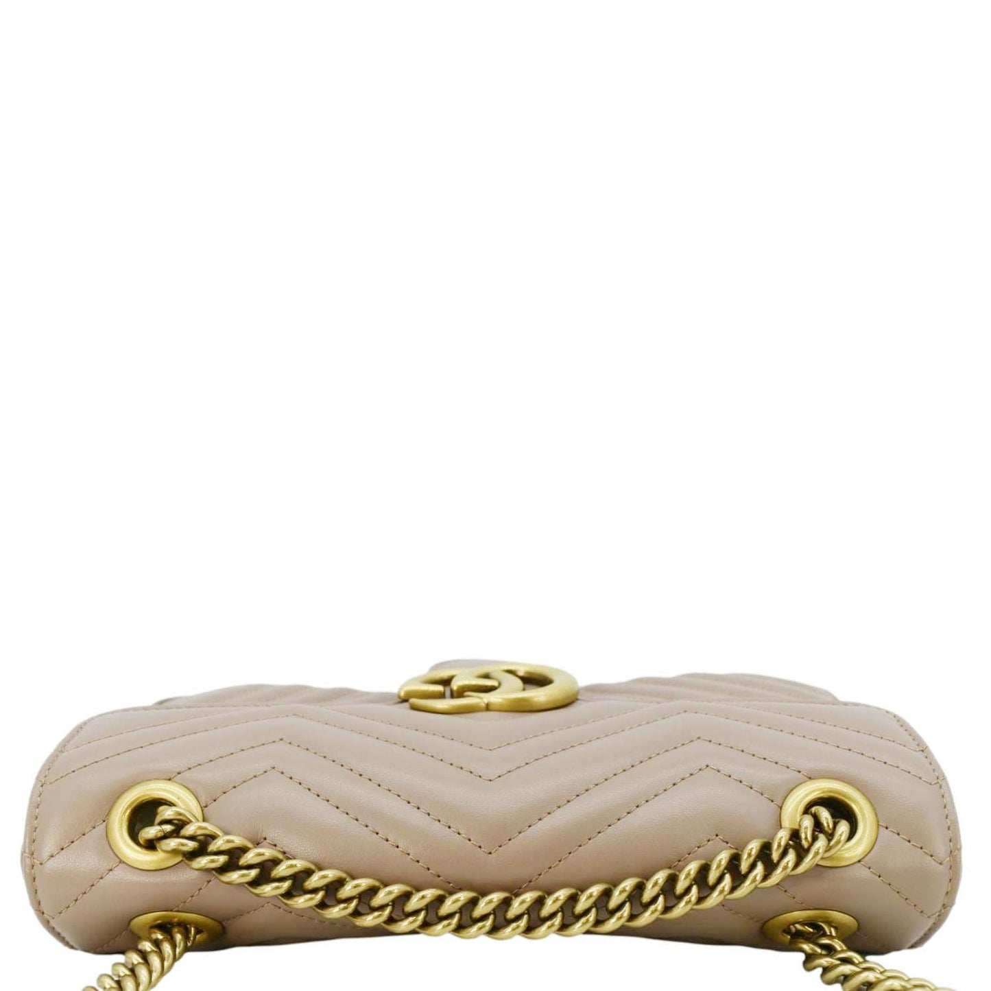 GUCCI GG Marmont Small Diagonal Matelasse Leather Crossbody Bag Porcelain Rose 443497