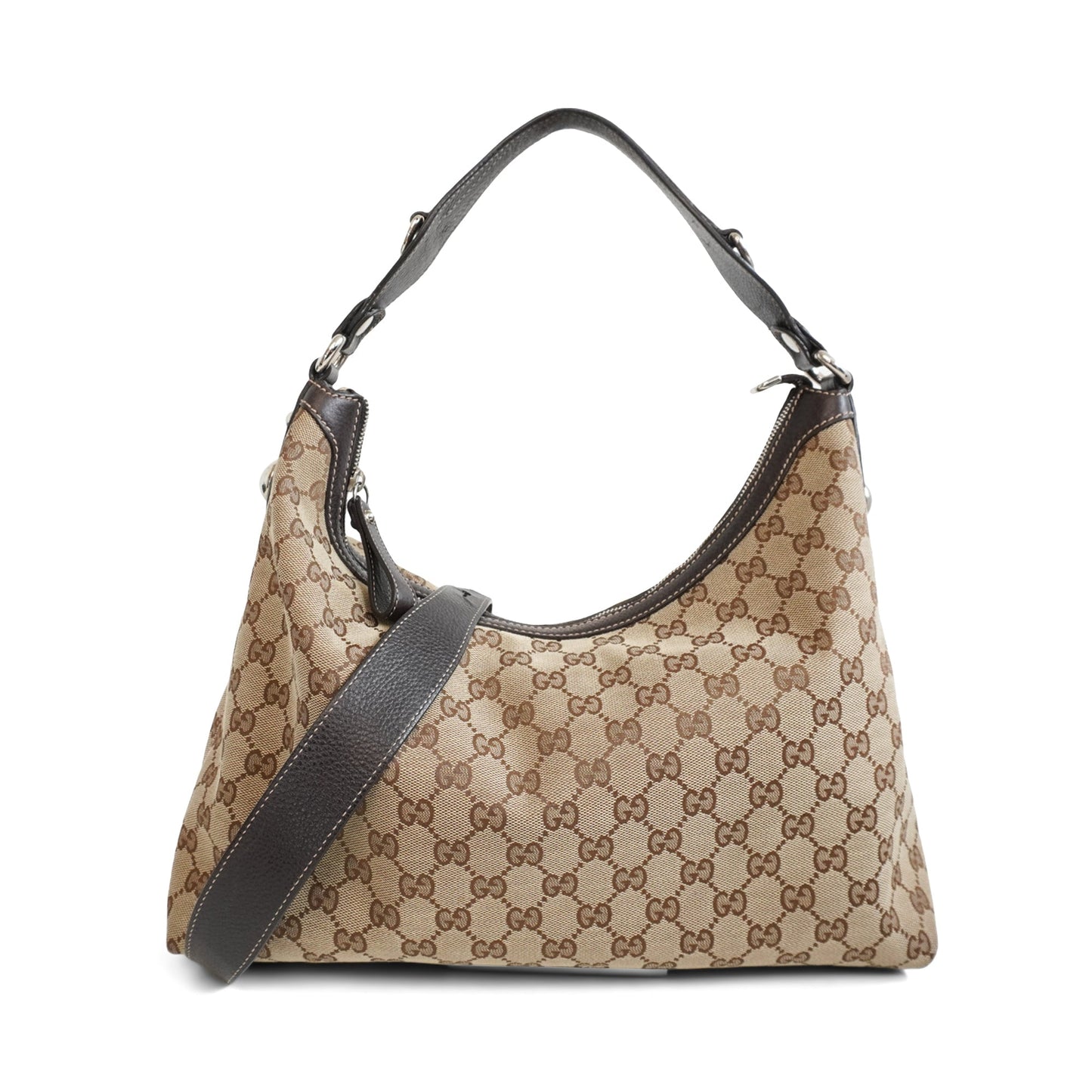 Gucci Monogram Leather Canvas Shoulder Bag