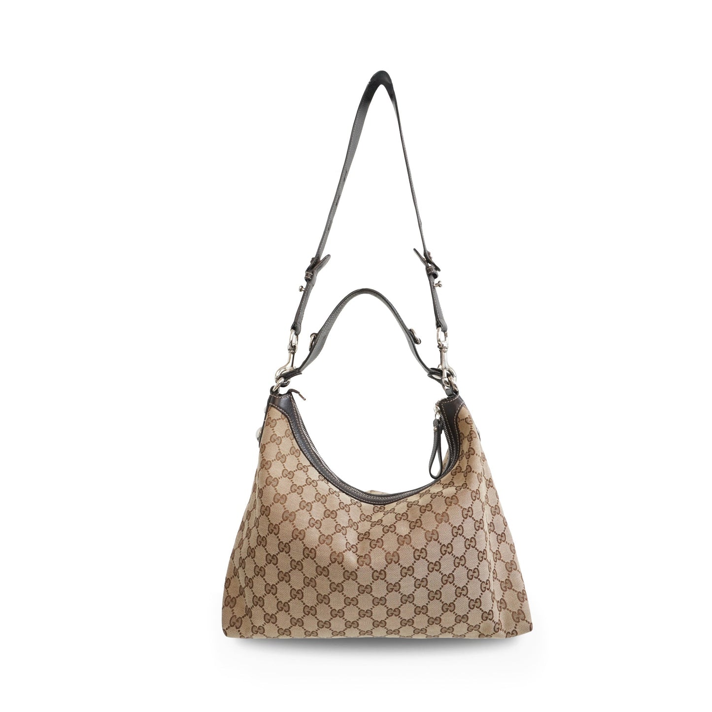Gucci Monogram Leather Canvas Shoulder Bag