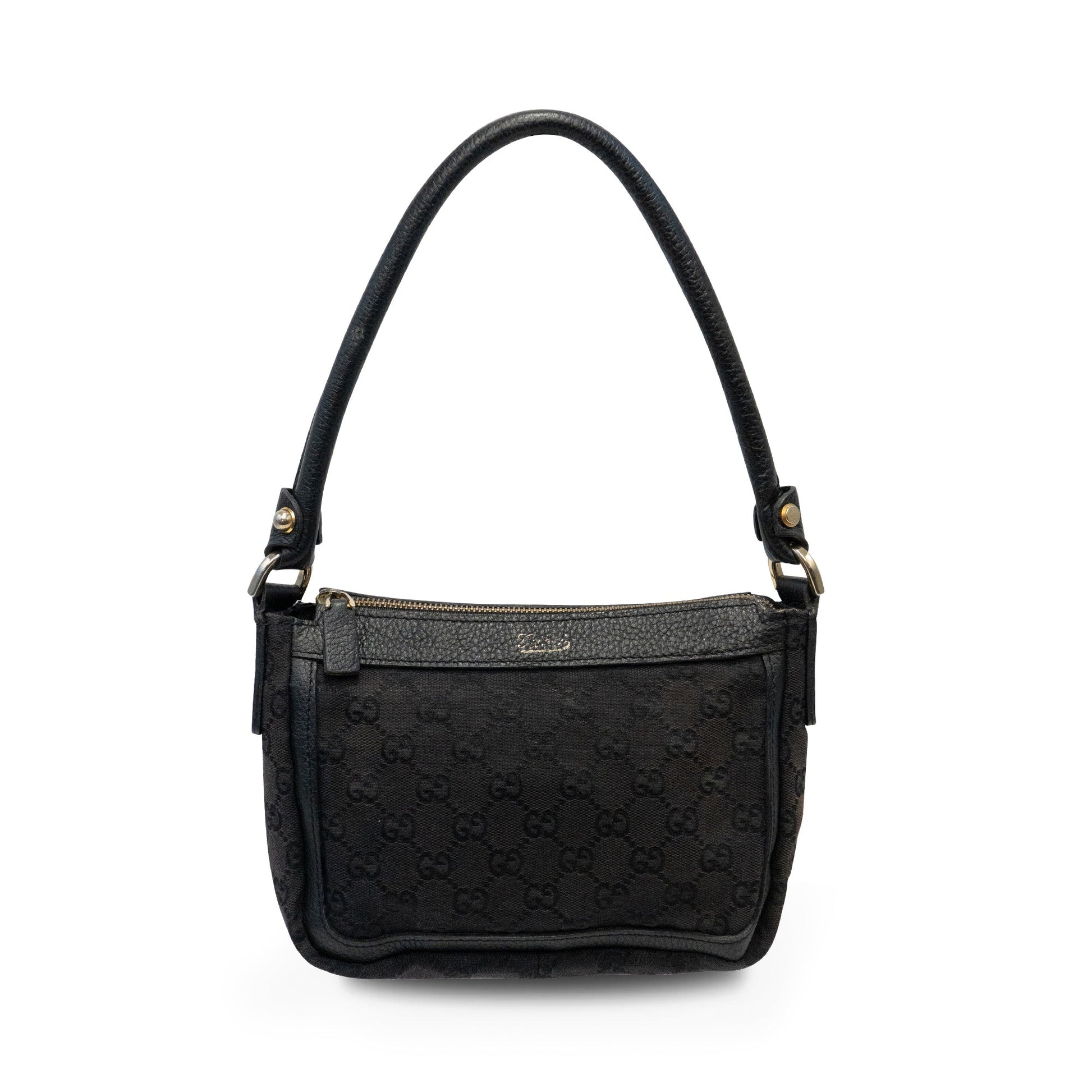 Gucci Monogram Leather Canvas Shoulder Bag