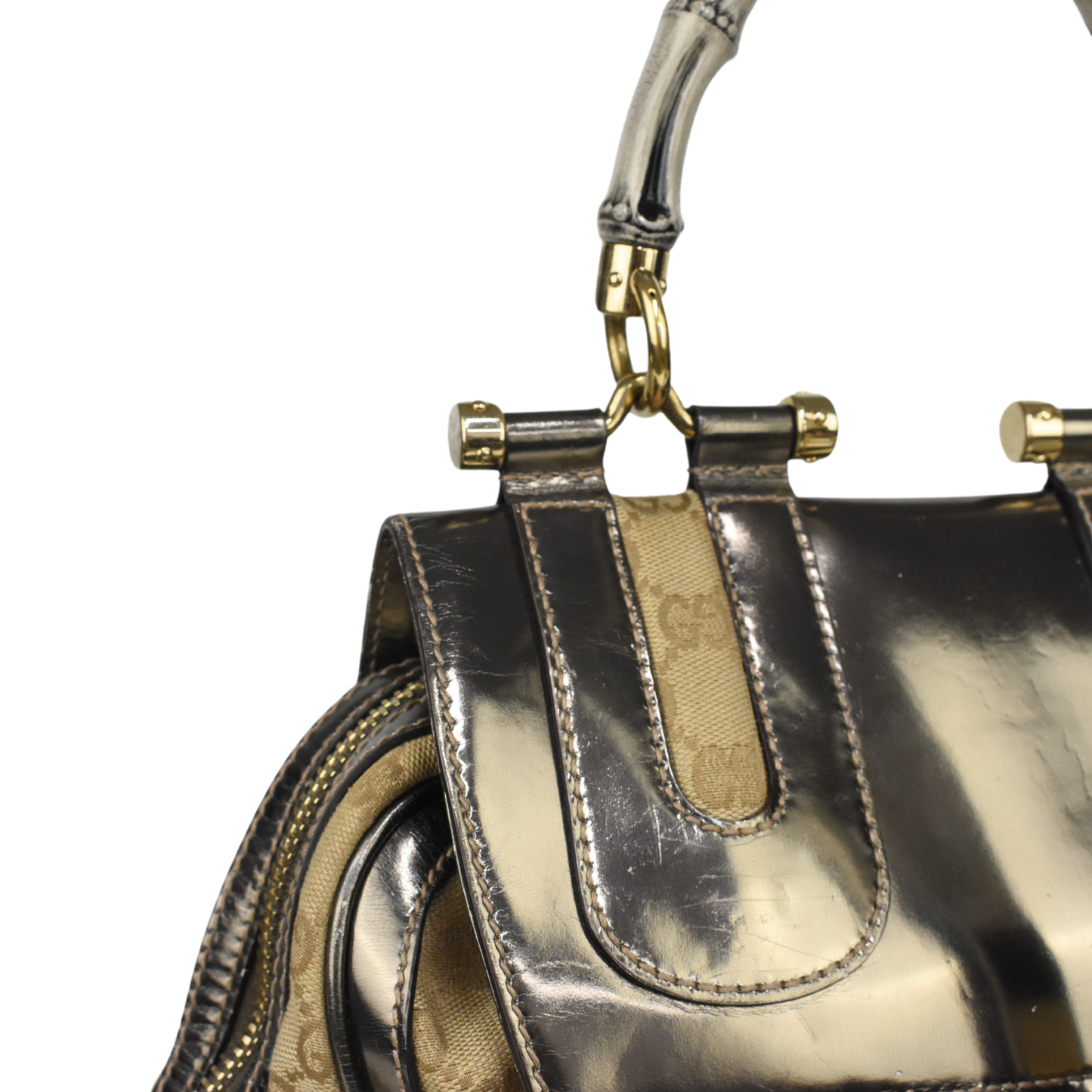 Gucci Monogram Leather Canvas Crossbody