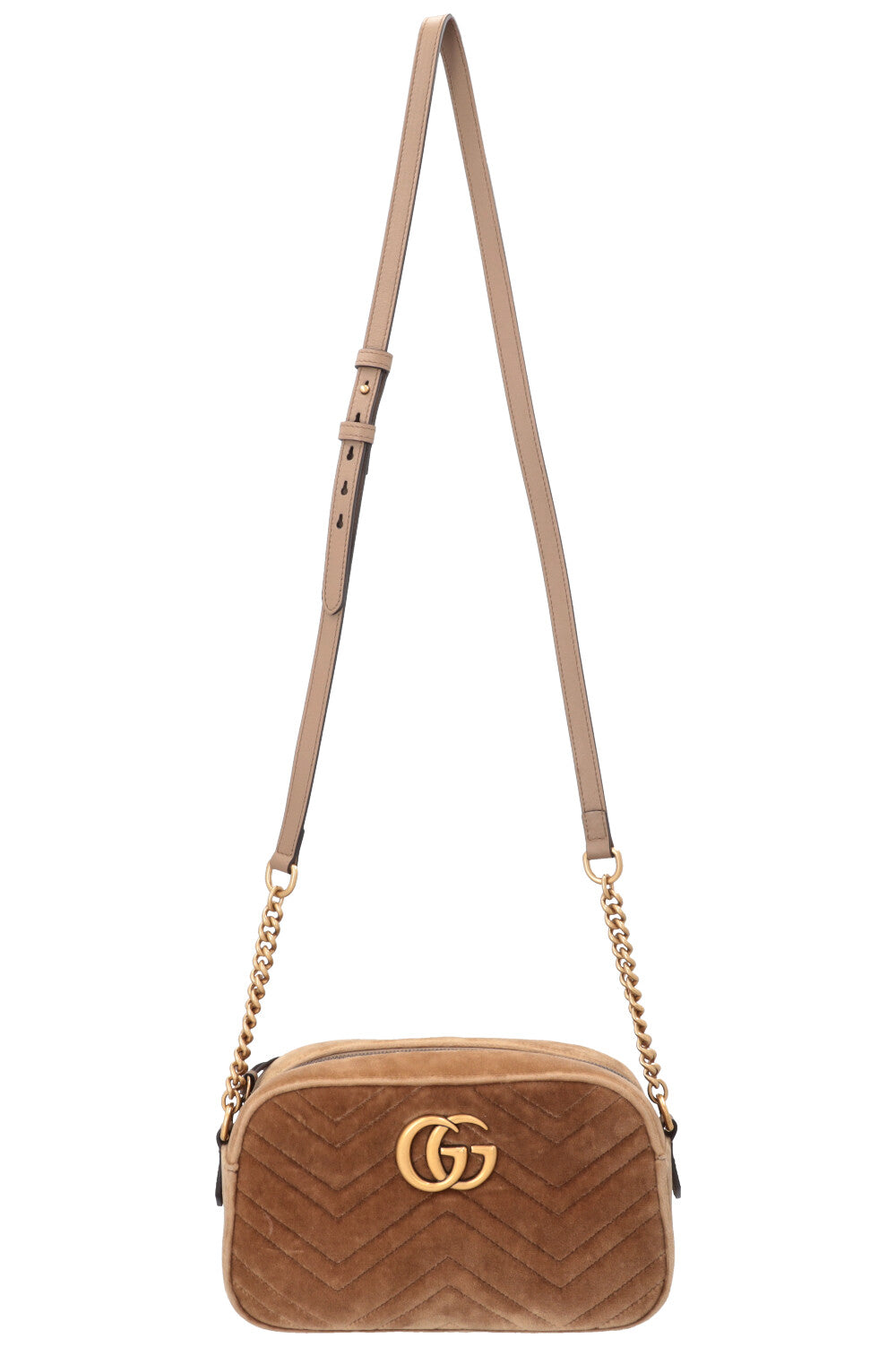 GUCCI Marmont Camera Bag Velvet Brown