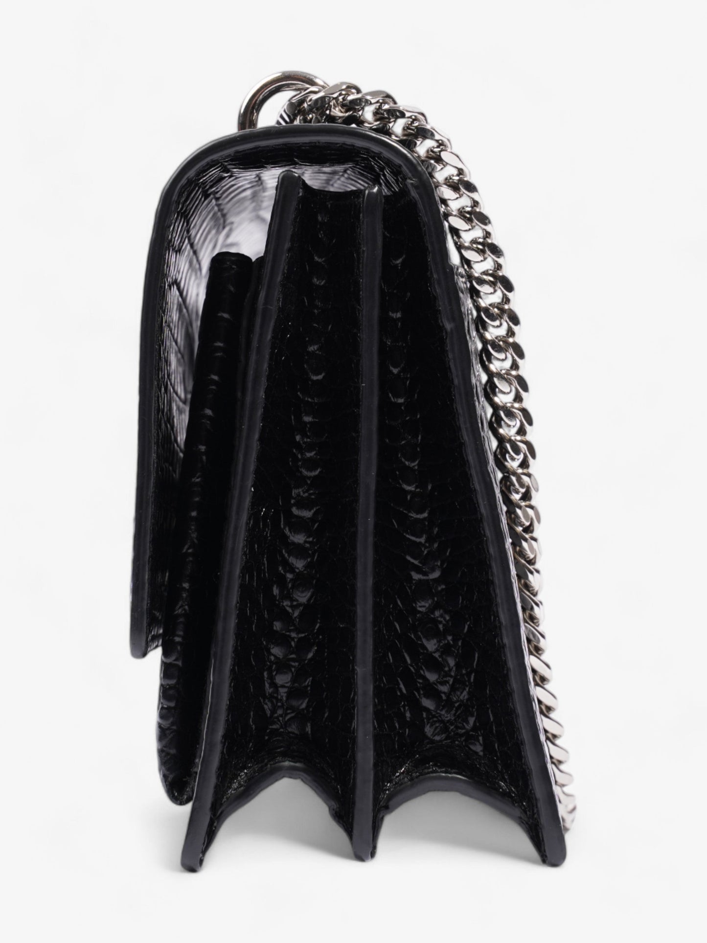 Saint Laurent Sunset Black Embossed Leather Medium