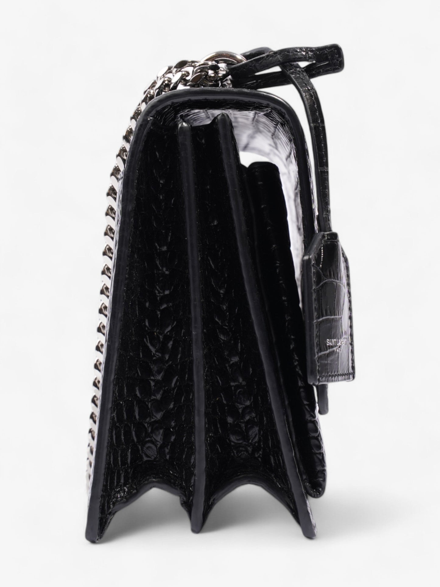 Saint Laurent Sunset Black Embossed Leather Medium