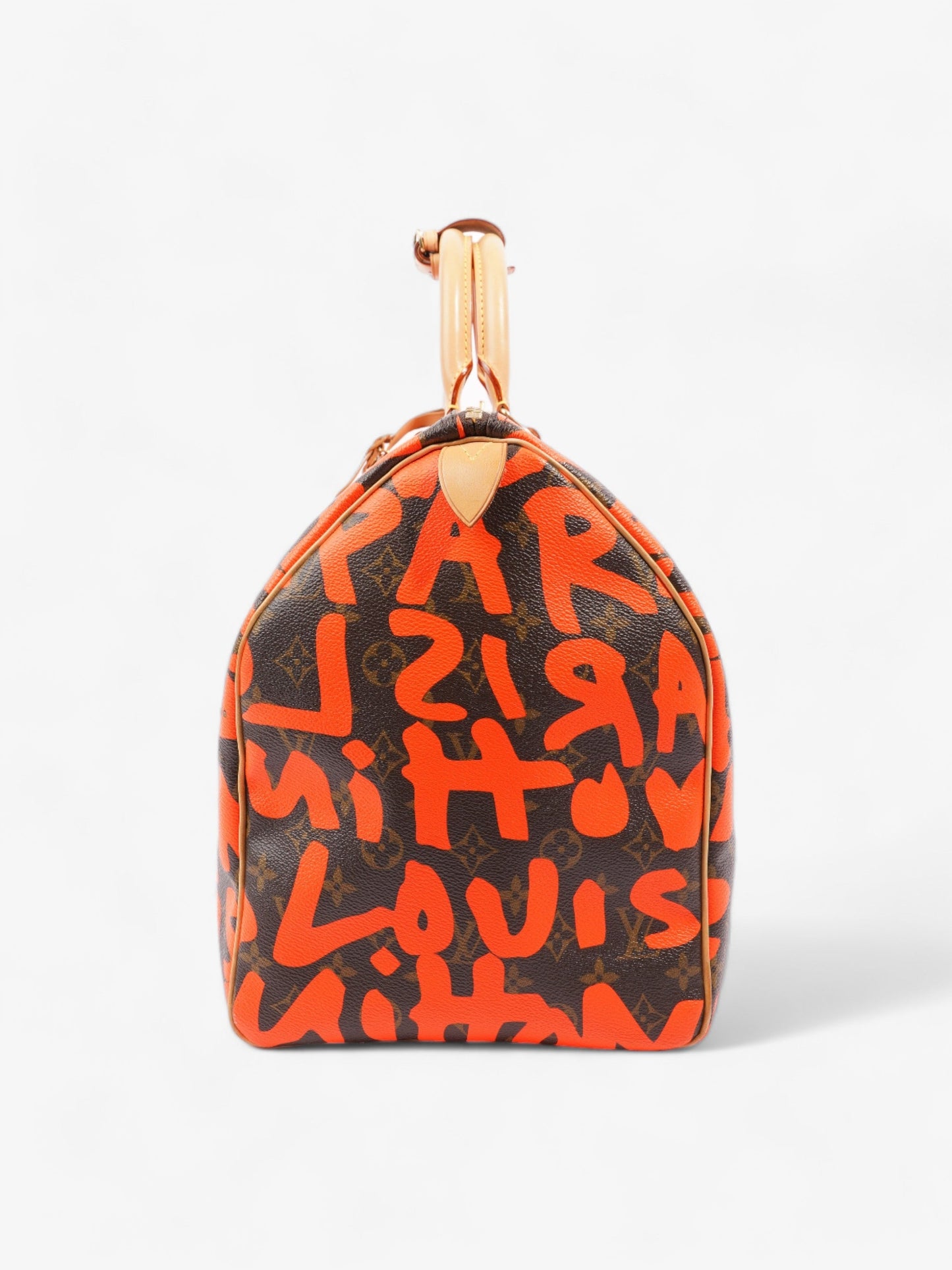 Luxury Women's Handbag | Louis Vuitton Keepall Graffiti 50 Monogram / Orange Coated Canvas