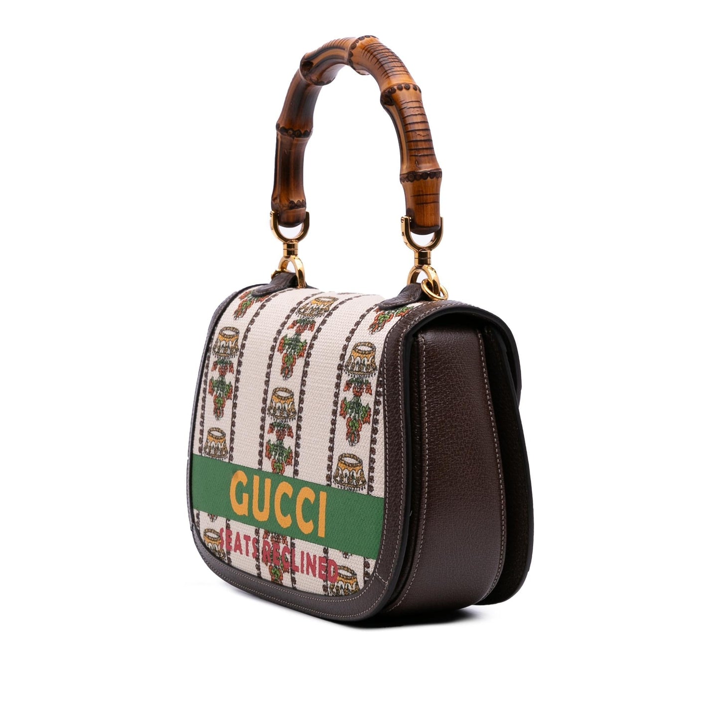 Gucci 100th Anniversary Medium Canvas 1947 Bamboo Top Handle Bag