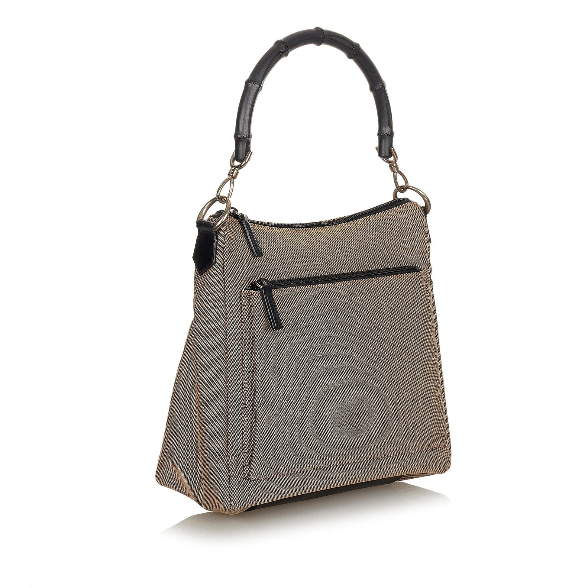 Gucci Bamboo Canvas Handbag (SHG-fCN2xU)