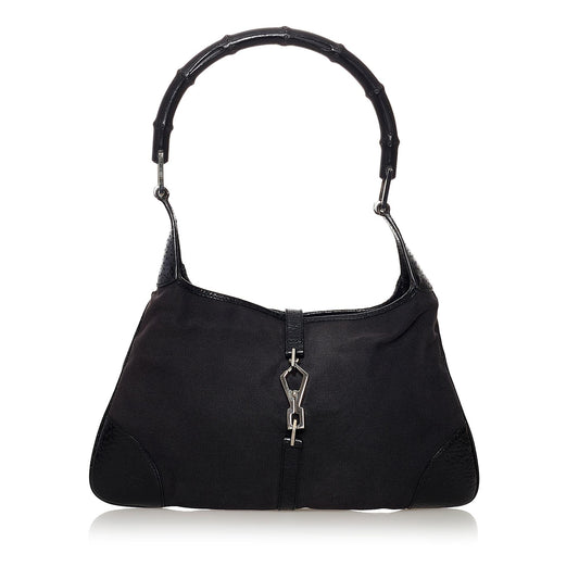 Gucci Bamboo Canvas Jackie Shoulder Bag (SHG-31465)