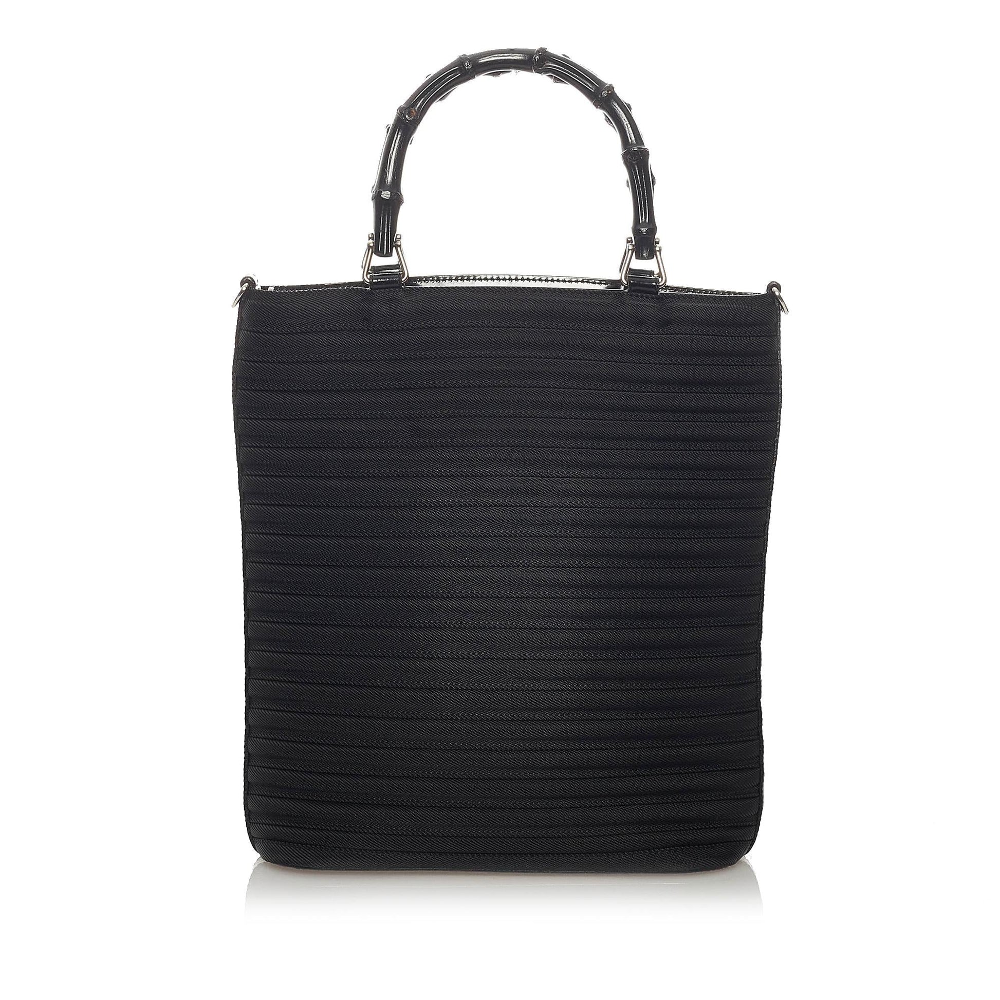 Gucci Bamboo Canvas Satchel (SHG-29171)