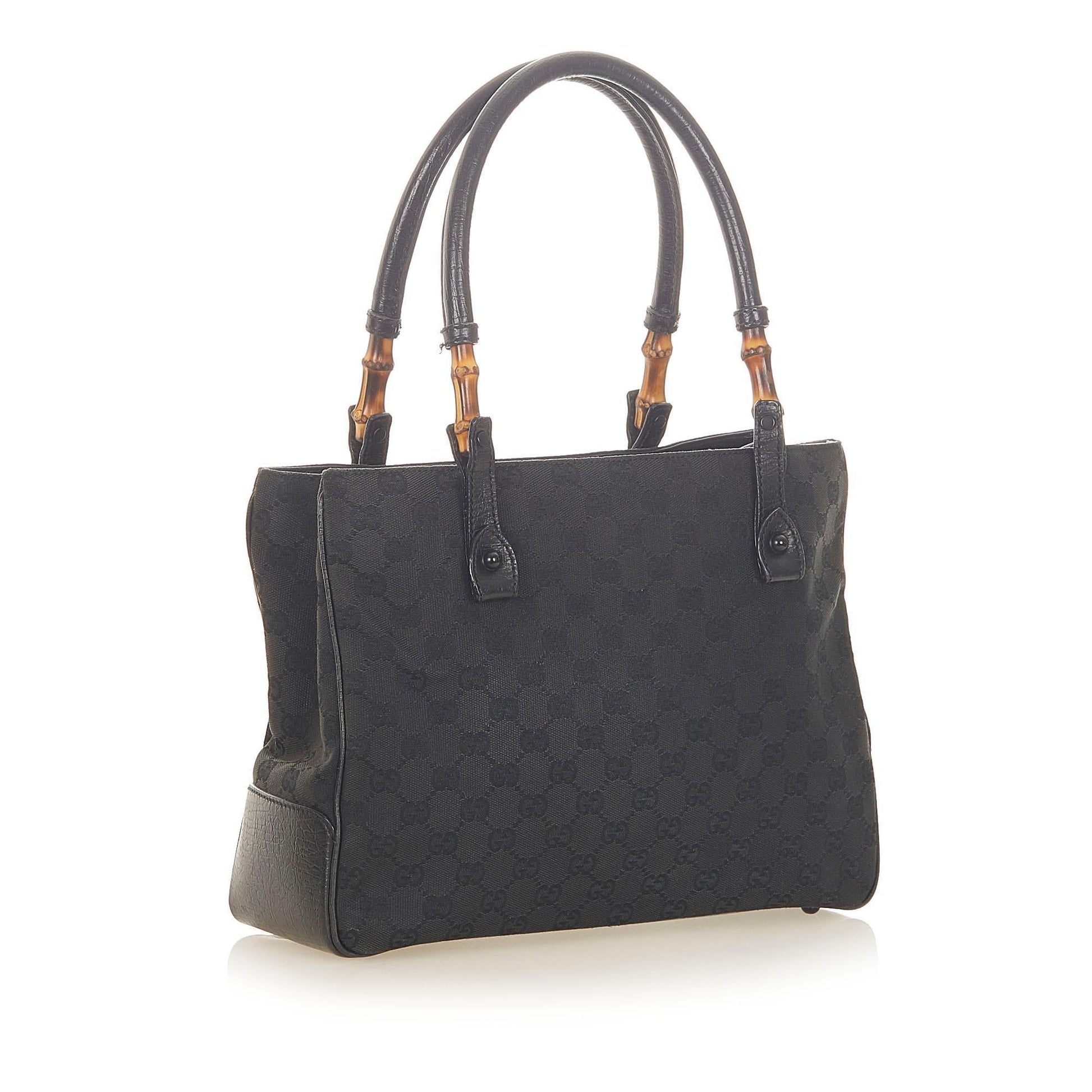 Gucci Bamboo Canvas Tote Style 2
