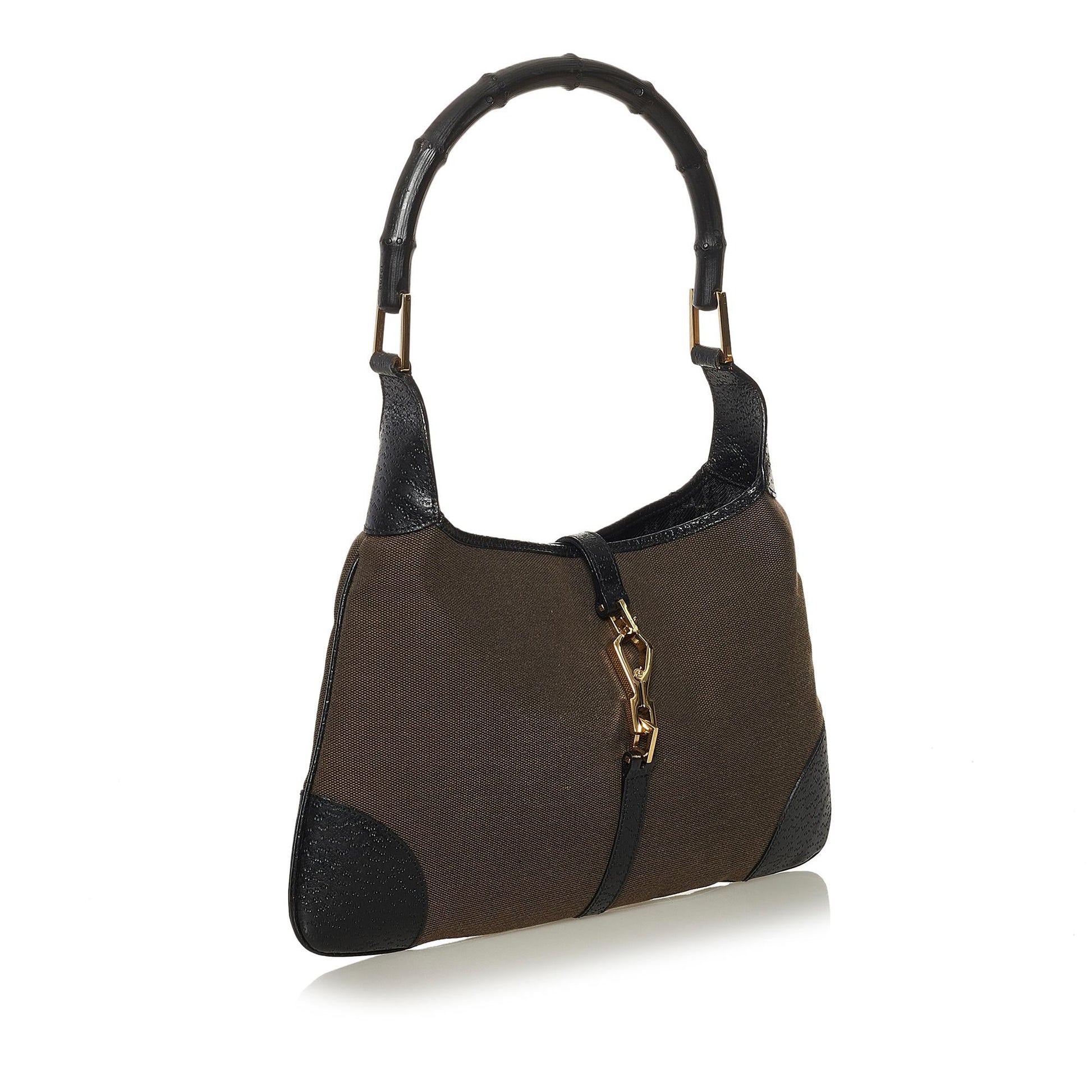 Gucci Bamboo Jackie Canvas Shoulder Bag (SHG-34844)
