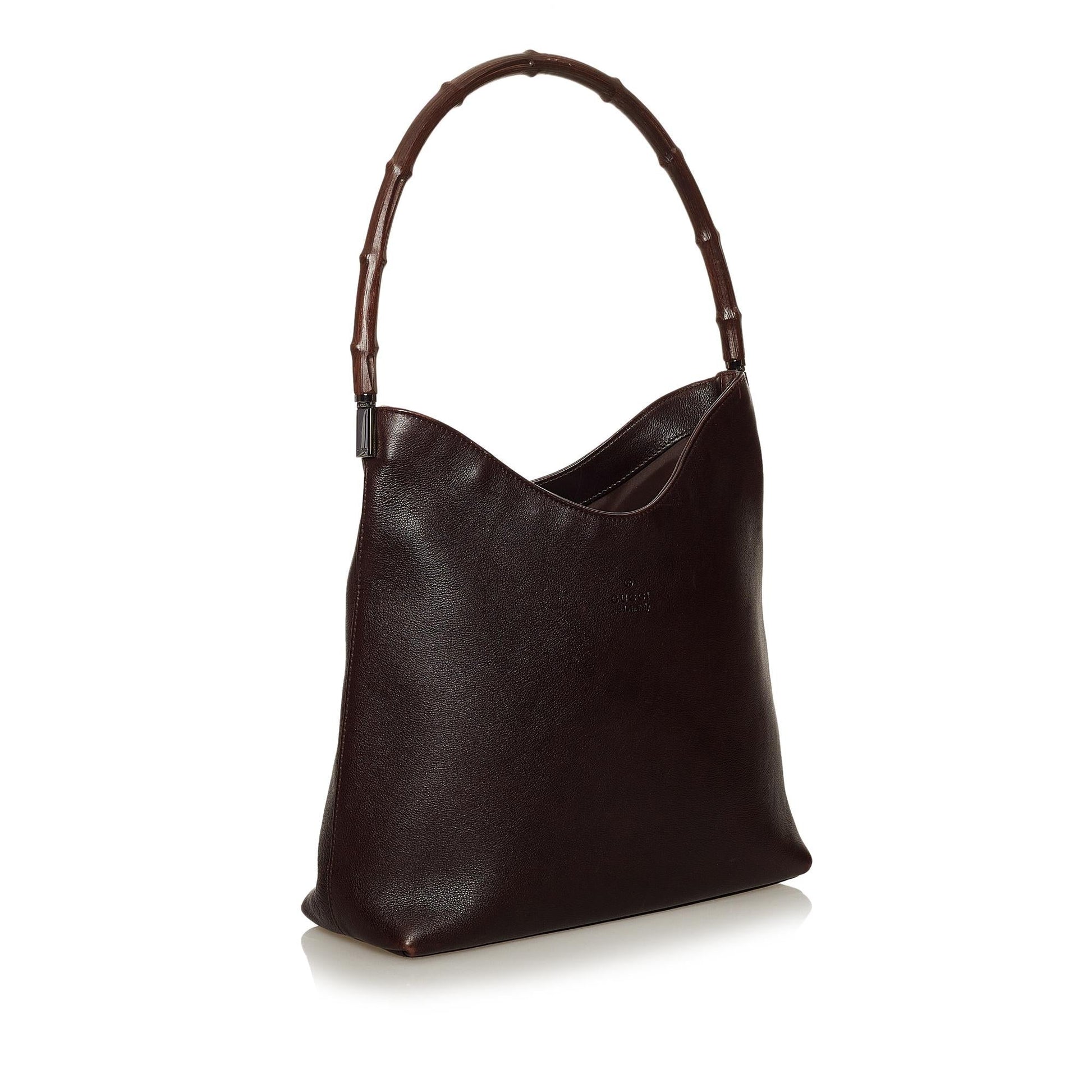 Gucci Bamboo Leather Shoulder Bag Style 13