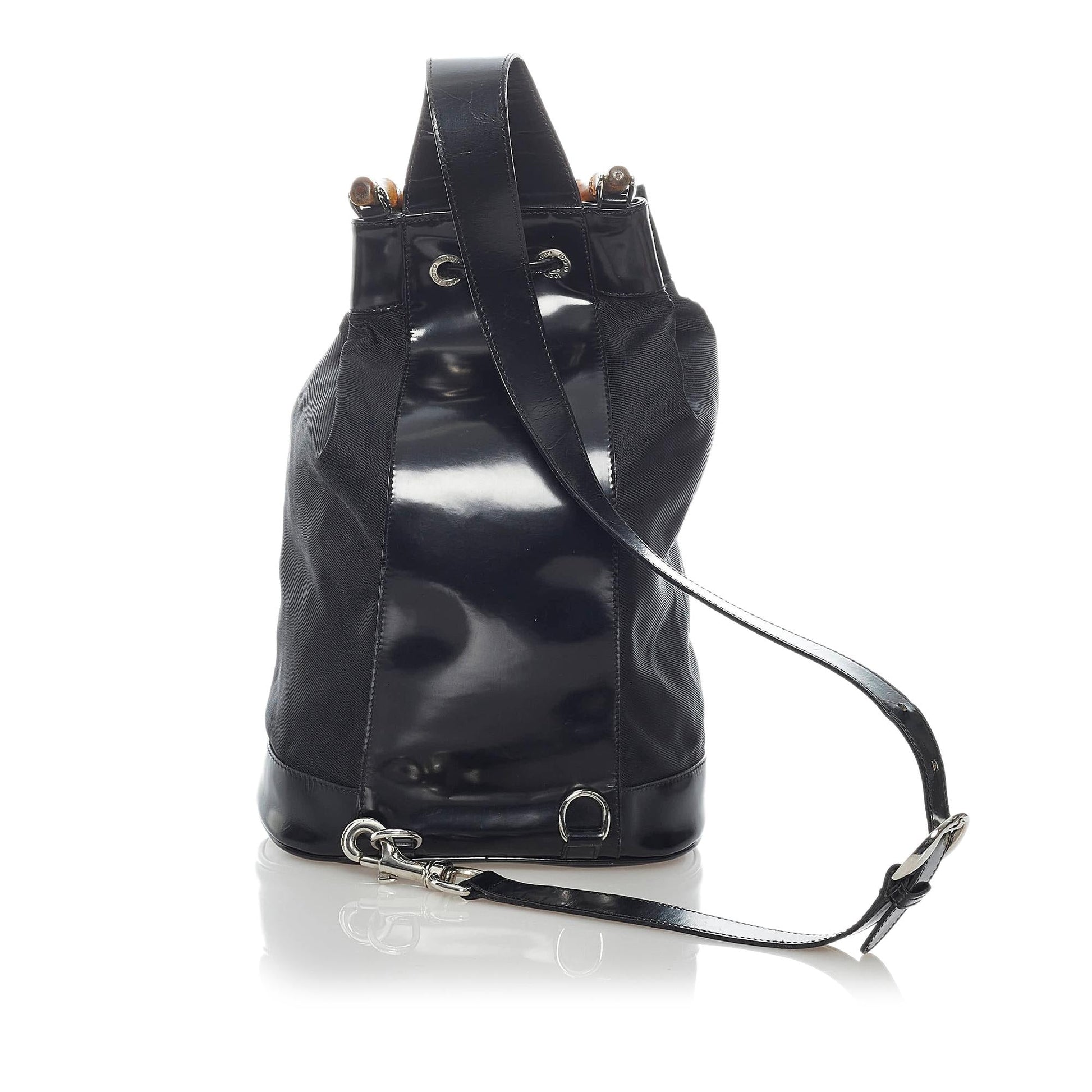 Gucci Bamboo Nylon Bucket Bag (SHG-37225)