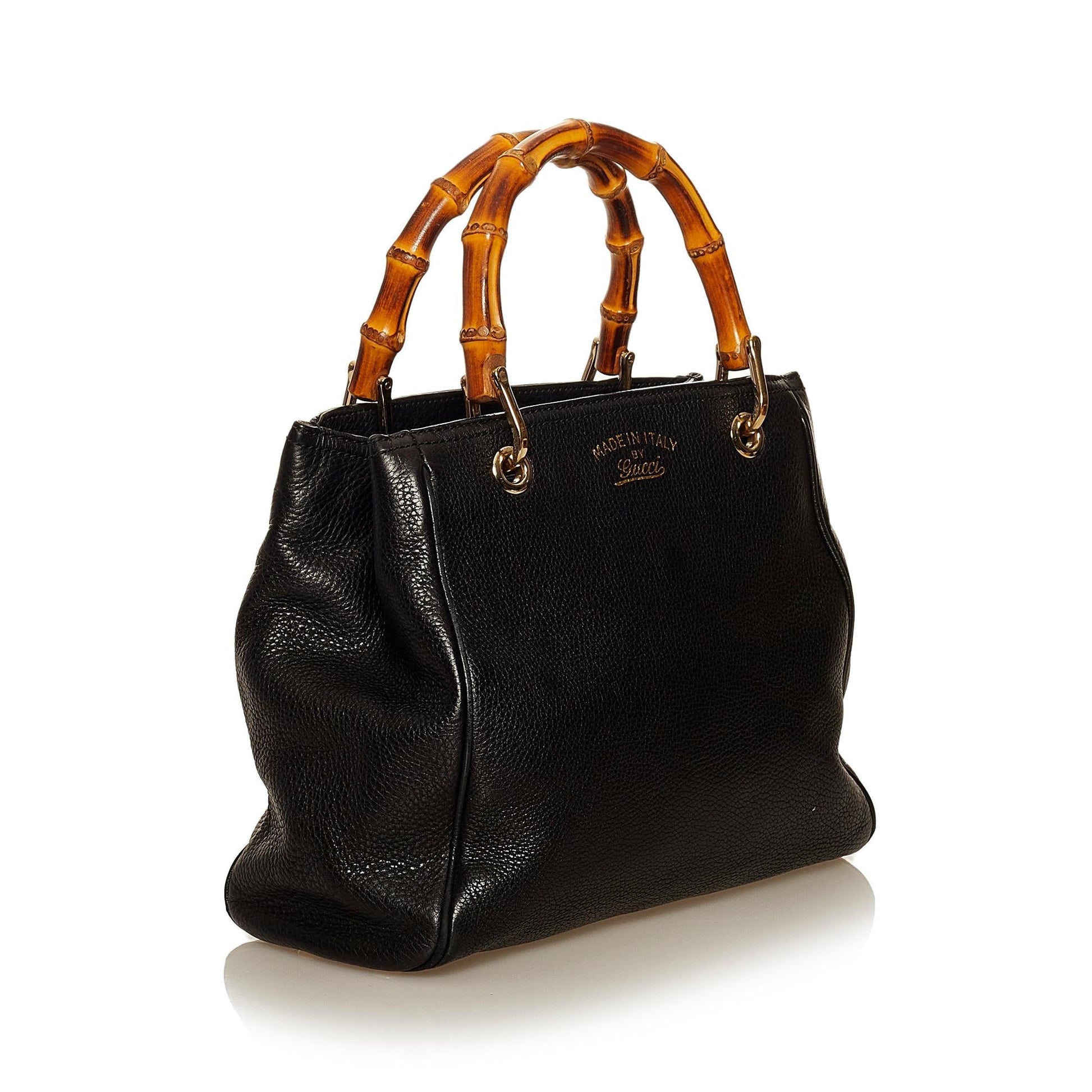 Gucci Bamboo Shopper Leather Handbag (SHG-29375)
