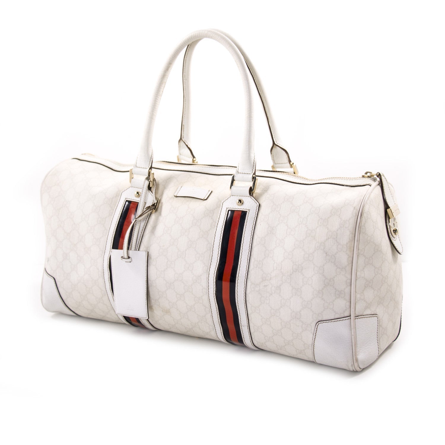 Gucci Web Leather Nylon Handbag
