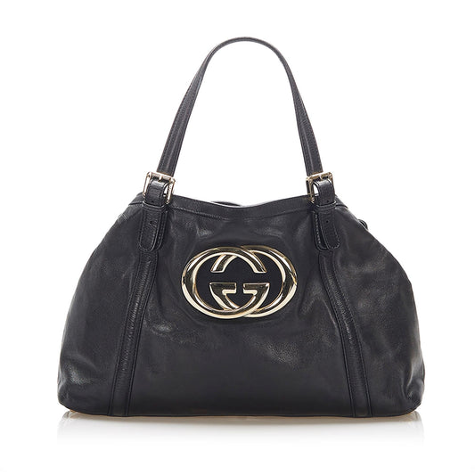 Gucci Leather Monogram Tote Style 11