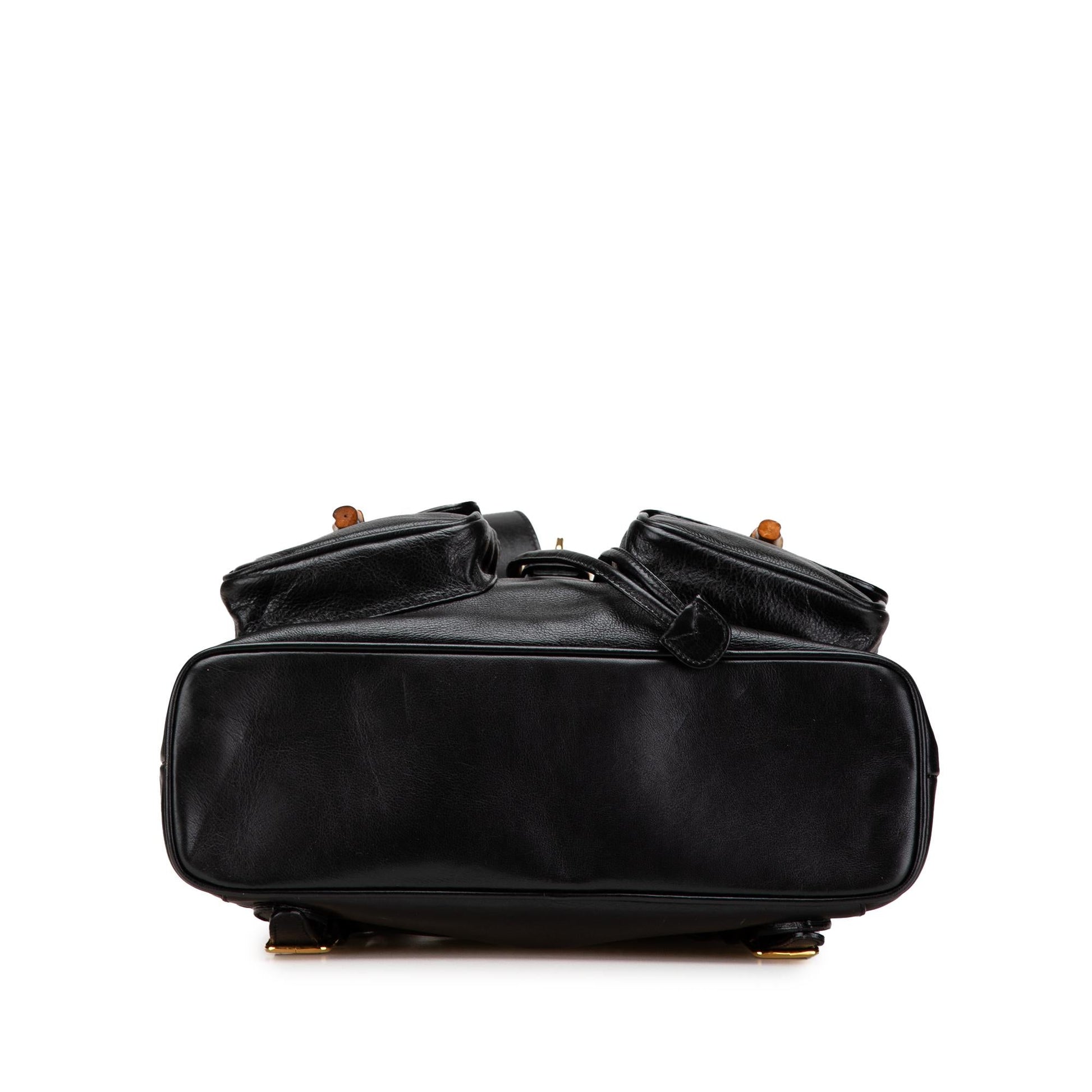 Gucci Calfskin Bamboo Drawstring Backpack