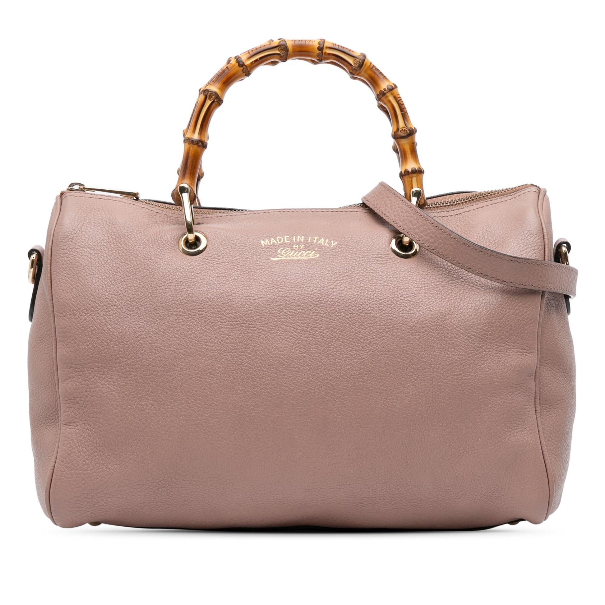Gucci Calfskin Bamboo Shopper Boston Bag